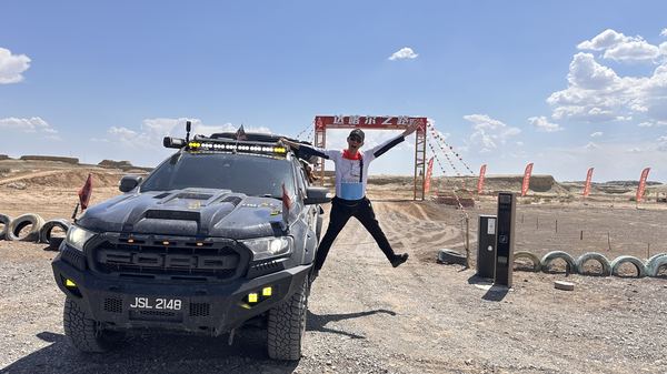 On the road with the convoy flag